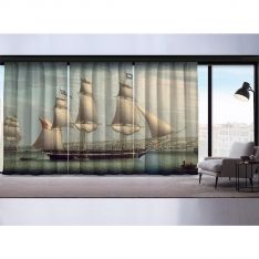 The Ship "Favorite" Maneuvering Off Greenock 3 Pieces Panel Curtain