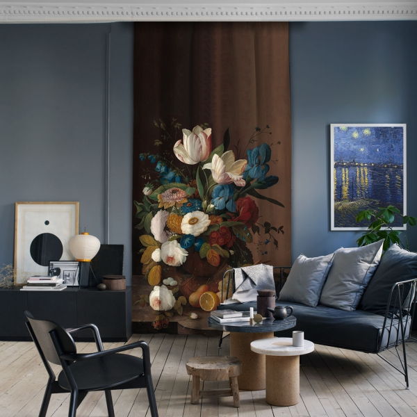 Still Life, Flowers and Fruit Panel Curtain