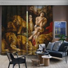 Sir Peter Paul Rubens Daniel in the Lions' Den 2 Pieces Panel Curtain
