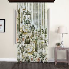Botanic Cactus Tulle Curtain