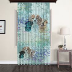 Lovely Dogs Tulle Curtain