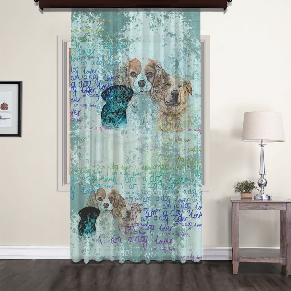Lovely Dogs Tulle Curtain