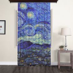 Vincent Van Gogh - Yıldızlı Gece Panel 2 Tül Perde