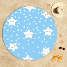 Sweet Sleeping Stars Blue Beach Towel