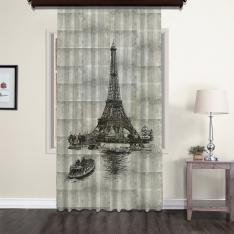 Eiffel Tower Nostalgic Tulle Curtain