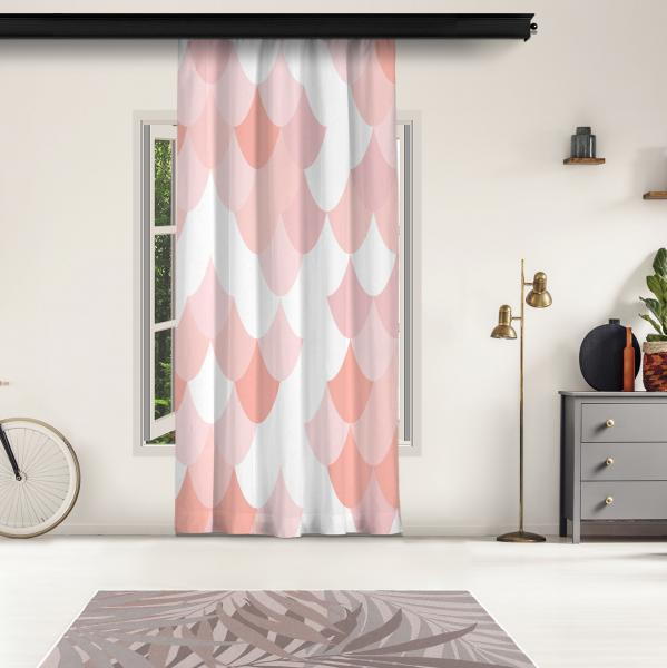 Powder Pink Snake Pattern Panel Curtain