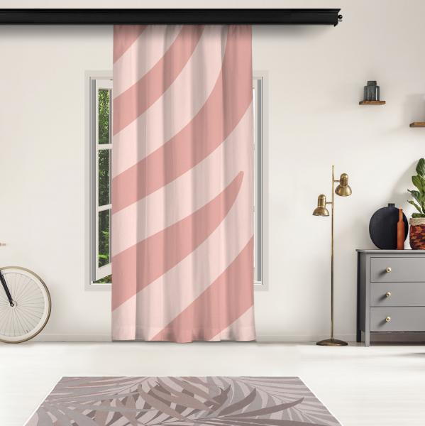 Powder Pink Zebra Pattern Panel Curtain