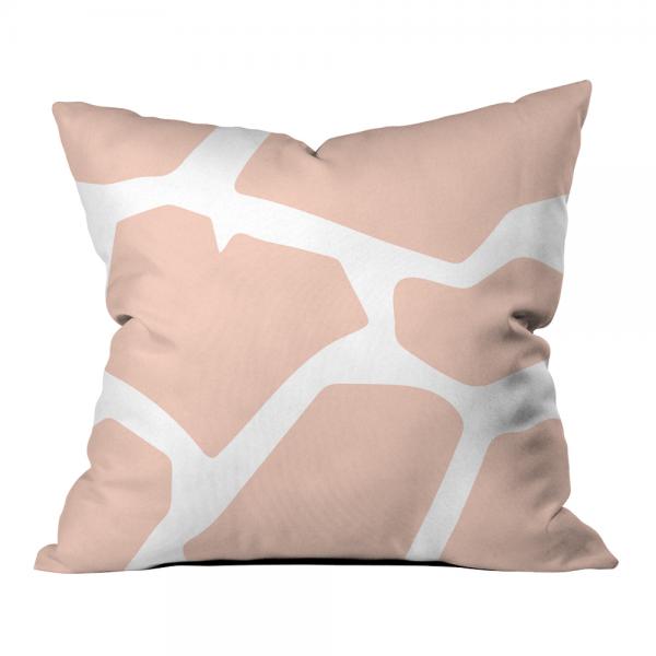 Powder Pink Giraffe Pattern Pillow