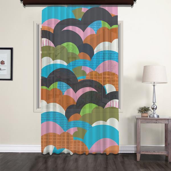 Colourful Clouds Kids Tulle Curtain