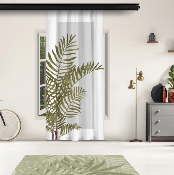 Plain Leaves and Gray Floor Panel Curtain
