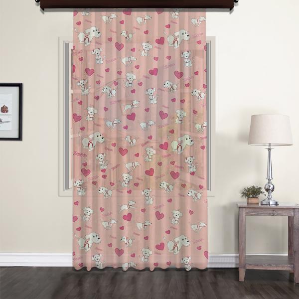 Lovely Dog Zuzu Light Pink Tulle Curtain