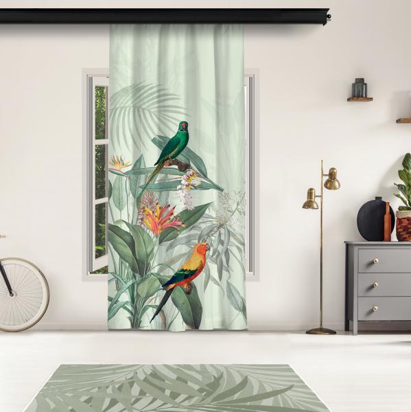 Tropical Parrots Model 1 Panel Curtain