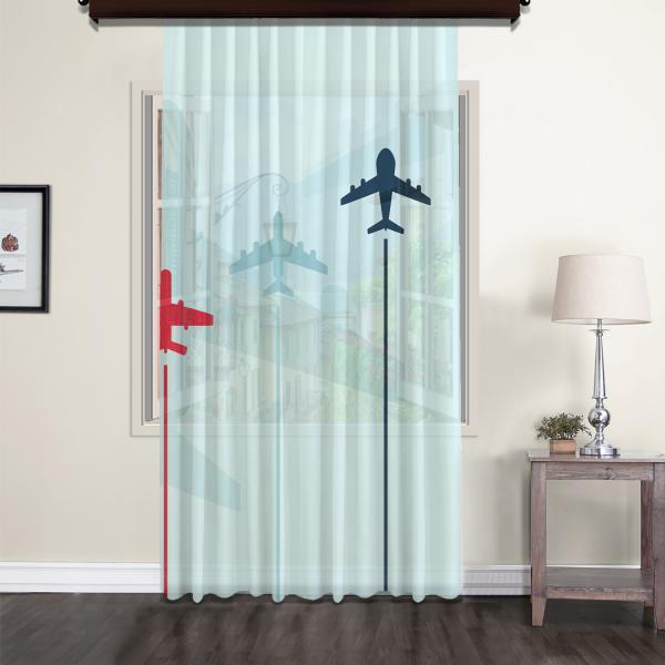 Aircraft Models Tulle Curtain