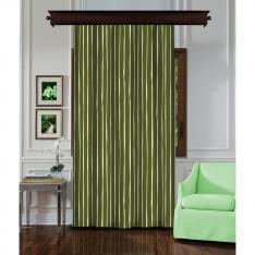 Scattered Lines Green Single Panel Curtain