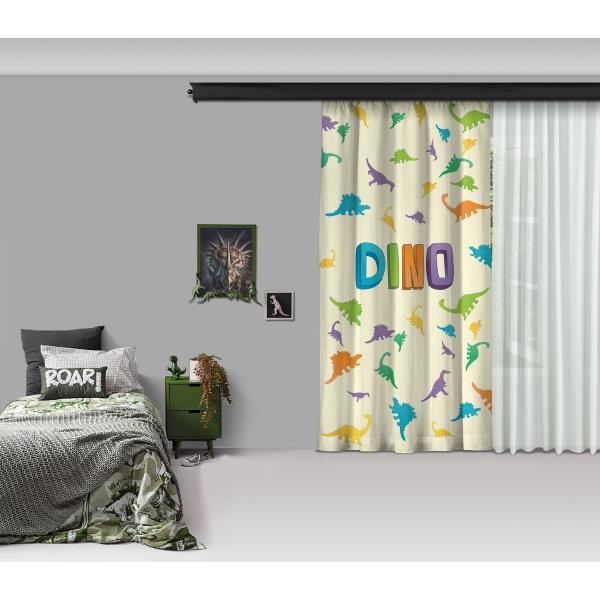 Dino Composition One Piece Panel Curtain