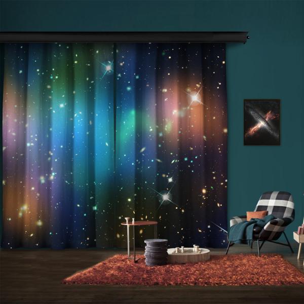 Galaxy Cluster Abell 520 (HST-CFHT-CXO Composite) 2 Panel Curtain