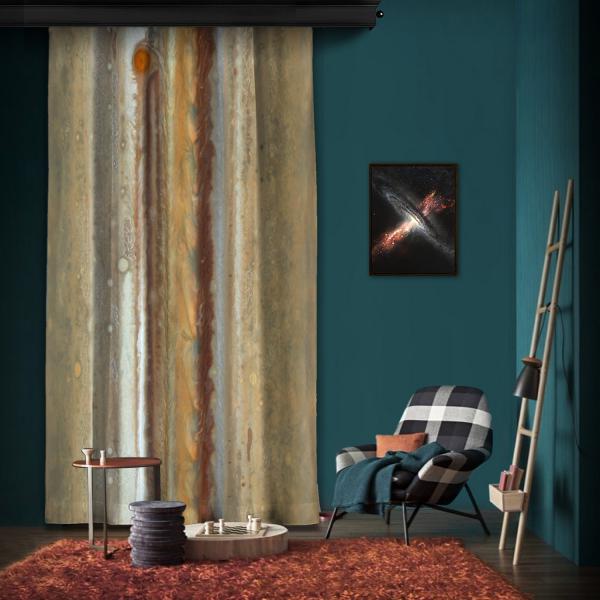 Jupiter Global Map One Piece Panel Curtain
