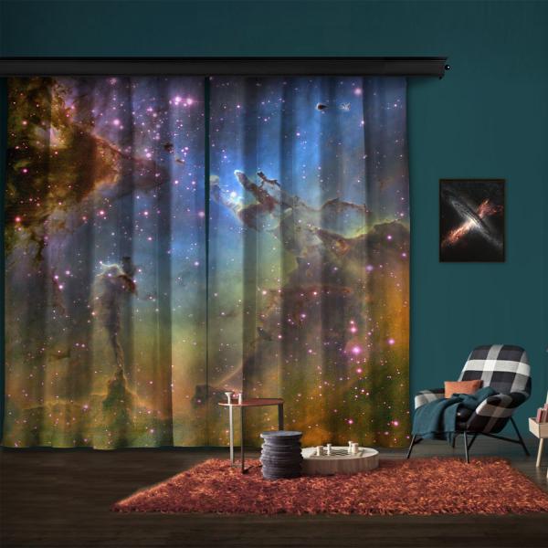 Wide-Field Image of the Eagle Nebula 2 Panel Curtain