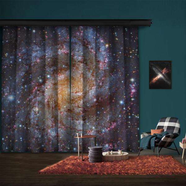NGC 6946 (HST, Subaru) 2 Panel Curtain