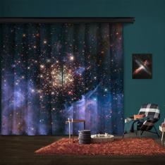 Starburst Cluster Shows Celestial Fireworks 2 Panel Curtain