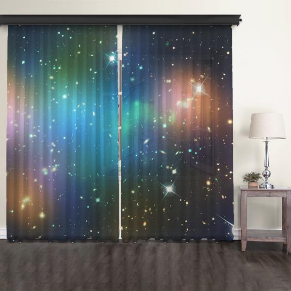 Galaxy Cluster Abell 520 (HST-CFHT-CXO Composite) 2 Panel Tulle Curtain