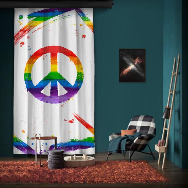 Rainbow Peace One Piece Panel Curtain