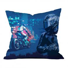 Blue Motor Racer Pillow