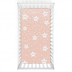 Cute Sleeping Stars Pink Baby Bed Cover