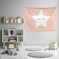 Cute Sleeping Stars Pink  Wall Spread