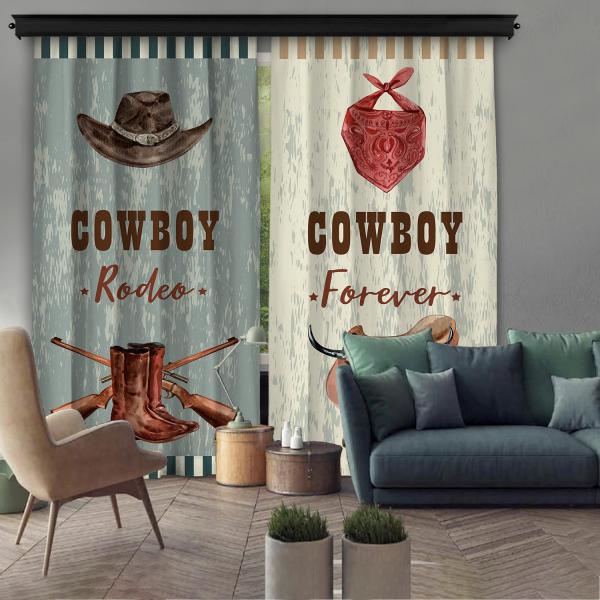 Cowboy Forewer 2 Piece Panel Curtain