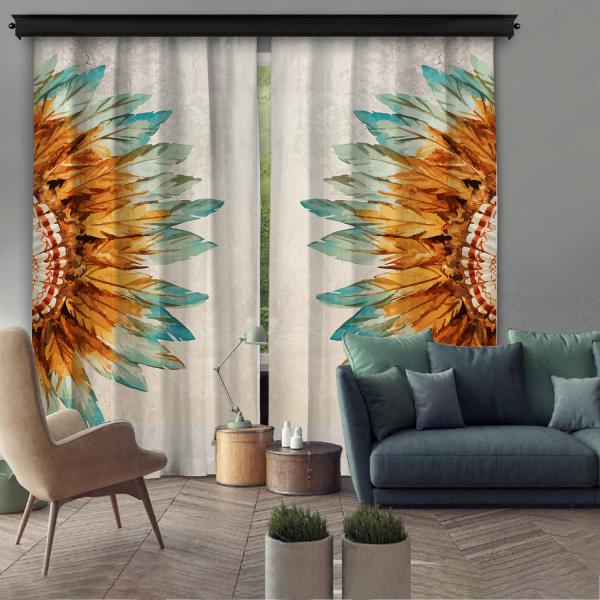 Ethnic Native American 2 Piece Panel Curtain