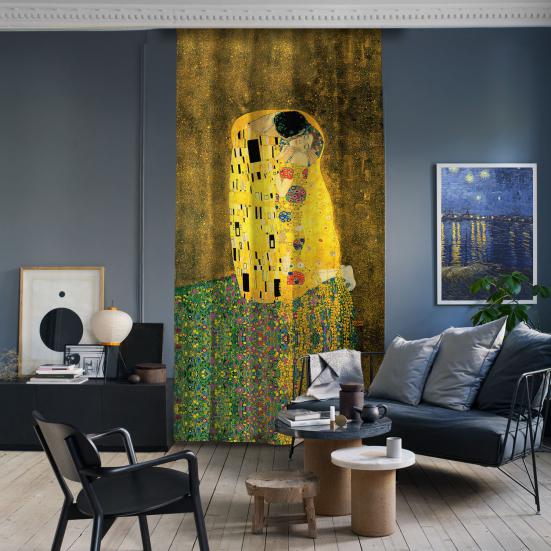 Gustav Klimt - Öpücük BlackOut Perde