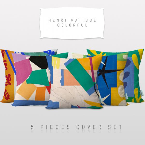 Henri Matisse Renk Kombinasyonları 5'li Kırlent Kılıf Seti