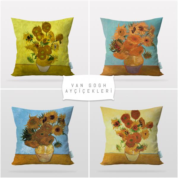 Vincent Van Gogh Self Sunflowers 4 Pieces Pillow Cover Set