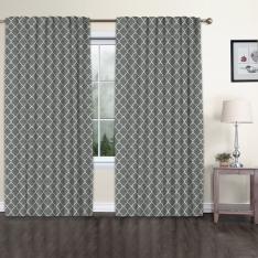 Classic Damask Single Piece Curtain-Gray