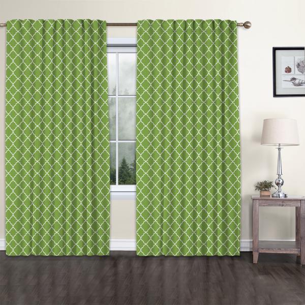 Classic Damask Single Piece Curtain-Green