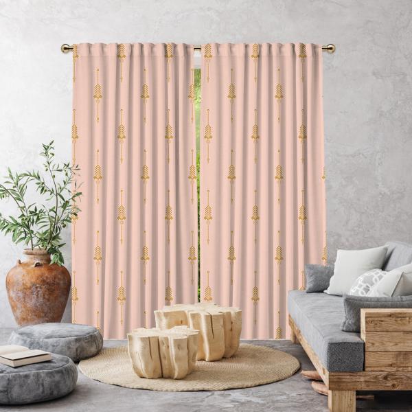 Boho Ethnic Pattern Single Panel Curtain-Salmon