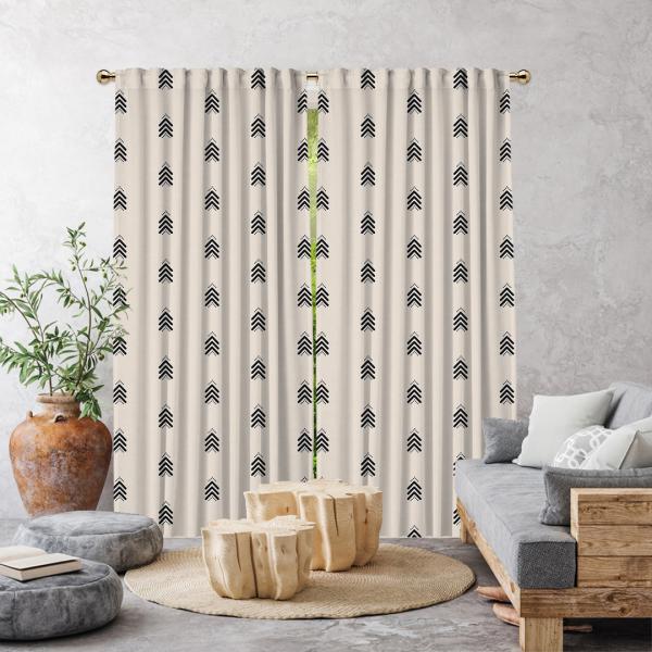 Boho Metrage Pattern Single Panel Curtain-Cream