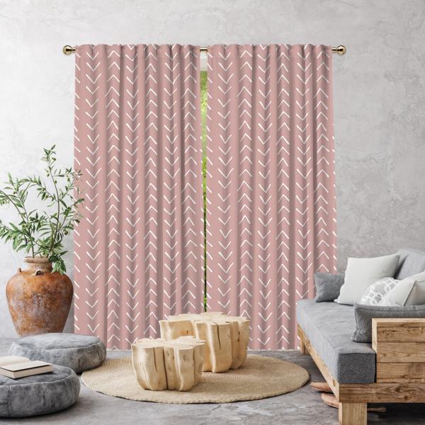 Ethnic Pattern Single Panel Decorative Curtain-Baby Pink