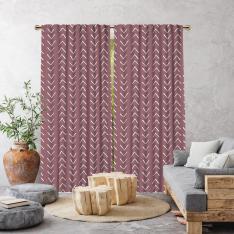 Ethnic Pattern Single Panel Decorative Curtain-Rose Pink