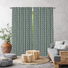 Ethnic Pattern Single Panel Decorative Curtain-Dark Mint