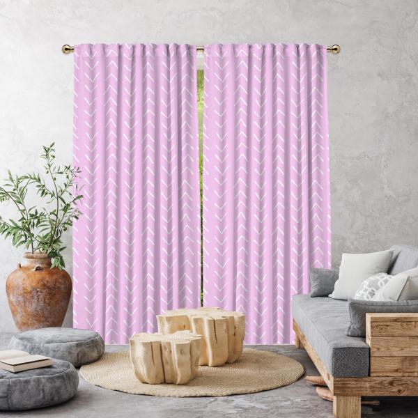 Ethnic Pattern Single Panel Decorative Curtain-Pink