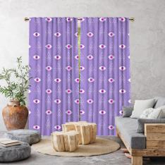 Eye Pattern Single Panel Curtain-Purple