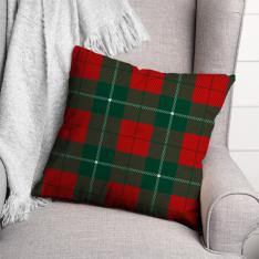 Plaid Pattern Pillow-Green/Red