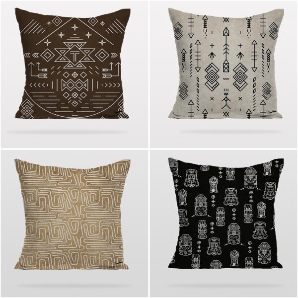 Ethnic Patterns 4 Pieces Pillow Cover Set
