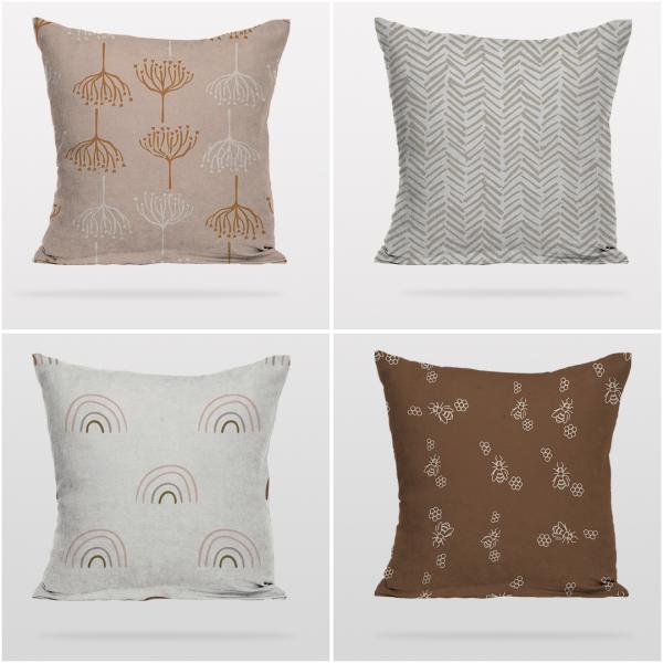 Minimal PAstel Colors 4 Pieces Pillow Cover Set