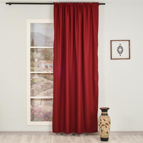 Orlof ''Single Panel'' Decorative Curtain-Burgundry