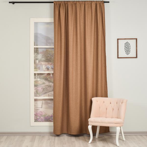 Orlof ''Single Panel'' Decorative Curtain-Cappuchino