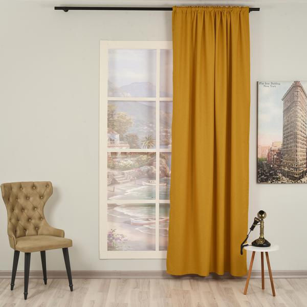 Orlof  ''Single Panel'' Decorative Curtain-Mustard Yellow