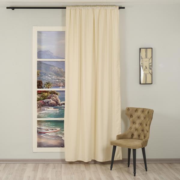 Orlof Single Panel Decorative Curtain-Cream